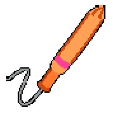 Biodegradable tampon pixel art vector illustration Stock Illustration