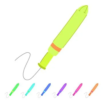 Biodegradable tampon vector cartoon graphic Stock Illustration