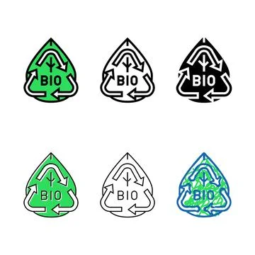 Biodegradable waste sorting clean color icon vector Stock Illustration
