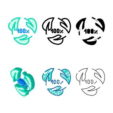 Biodegradable waste sorting color icon series vector Stock Illustration