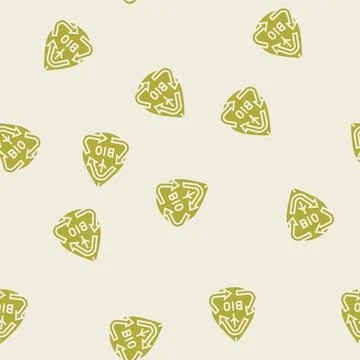 Biodegradable waste sorting glyph seamless pattern Stock Illustration