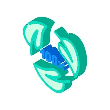 Biodegradable waste sorting isometric icon vector illustration Stock Illustration