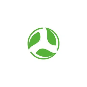 Biodegradable, zero waste, leaf recycle. Vector icon logo template Stock Illustration