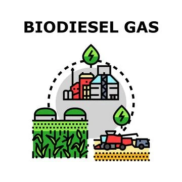Biodiesel production cycle using renewable biomass resources Stock-Illustration