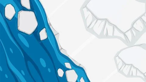 Biodiversity and Ice Flow Top View Stock Illustration