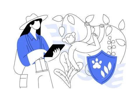 Biodiversity protection abstract concept vector illustration. Ilustración de archivo