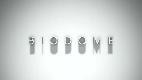 Biodome 3D title animation with shadows on a white background Stock Footage 297798923