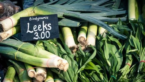 Biodynamic Leeks Stock Photos
