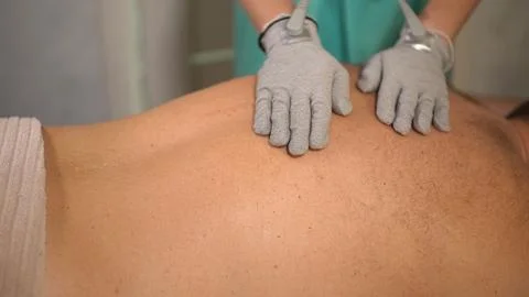 Bioenergy massage session Stock Photos
