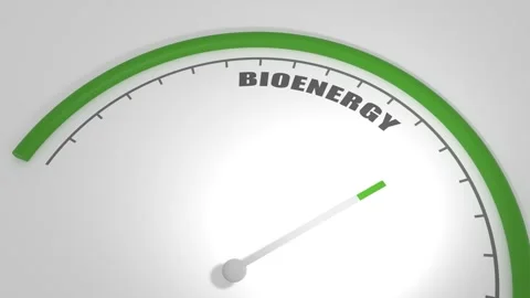 Bioenergy value measuring device with arrow and scale. Green grass. 3D render Stock Footage 254227067