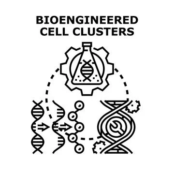 Bioengineered cell clusters concept vector illustration Stock Illustration