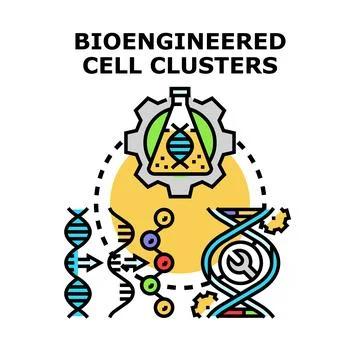 Bioengineered cell clusters concept vector illustration Stock Illustration