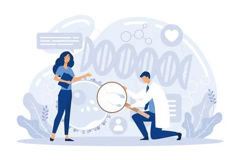 Bioengineering abstract concept flat vector illustration. Genetic engineeri.. Stock Illustration