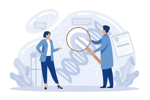 Bioengineering abstract concept flat vector illustration. Genetic engineeri.. Illustrazione stock