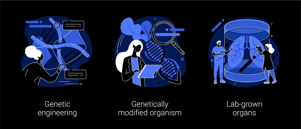 Bioengineering abstract concept vector illustrations. イラスト素材