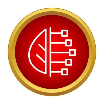 Bioengineering artificial intelligence circuit leaf concept icon Stock Illustration