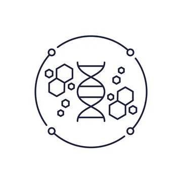 Bioengineering icon, biotechnology concept, line vector Stock Illustration