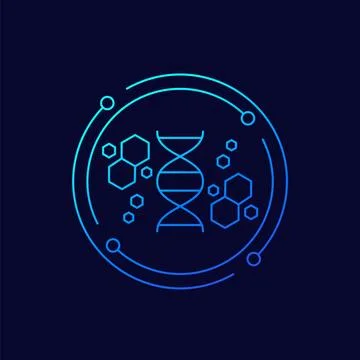 Bioengineering icon, biotechnology linear vector design Stock Illustration