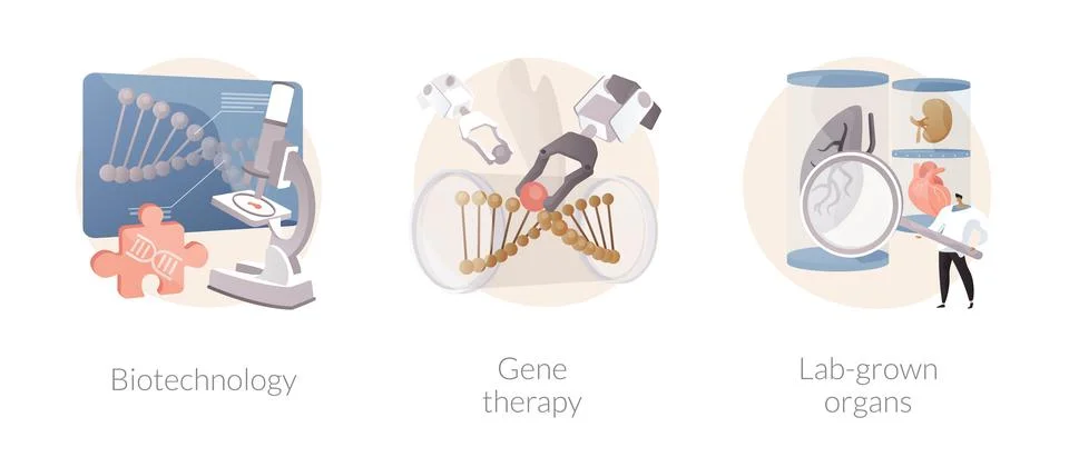 Bioengineering industry abstract concept vector illustrations. Stock-Illustration