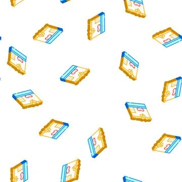 Bioengineering printing organs on printer isometric icon seamless pattern Illustrazione stock