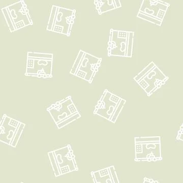 Bioengineering printing organs on printer line vector seamless pattern 스톡 일러스트