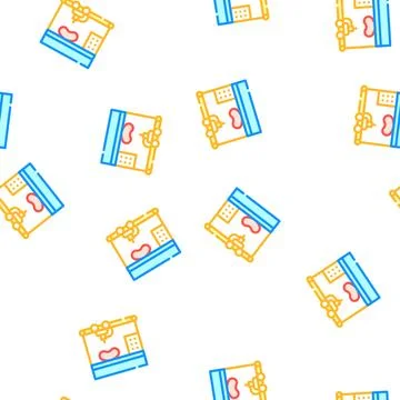 Bioengineering printing organs on printer vector seamless pattern 스톡 일러스트