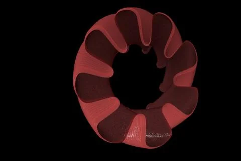 Bioengineering. Red Cetta without a core on black background 3D render Stock Illustration