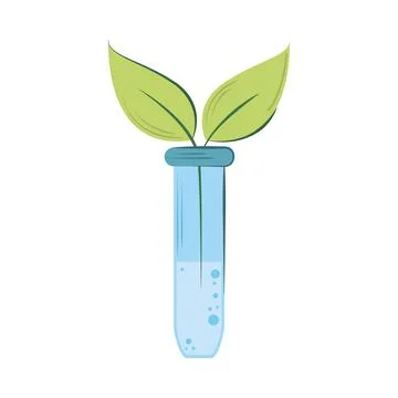 Bioengineering test tube leaves Stock Illustration