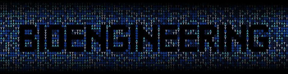 Bioengineering text on DNA genetic code background illustration Stock Illustration