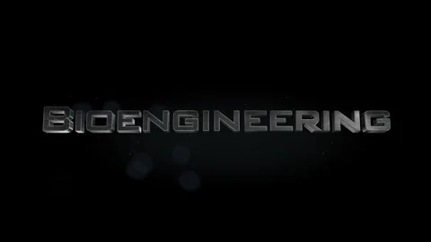 Bioengineering title metal text on black alpha channel background Stock Footage 296261022
