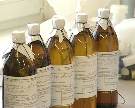 Bioethanol glass bottles Stock Footage 11056870