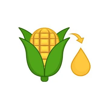 Bioethanol production icon from corn clean flat outline design Illustrazione stock