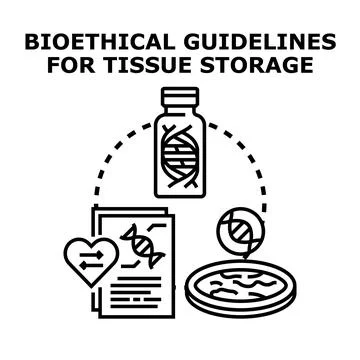 Bioethical guidelines for tissue storage concept illustration Stock Illustration
