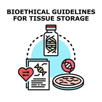 Bioethical guidelines for tissue storage concept illustration Stock Illustration