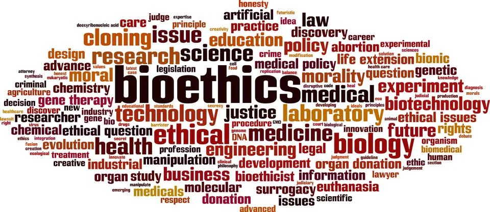 Bioethics word cloud Stock Illustration