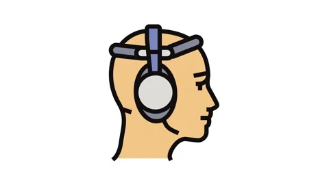 Biofeedback headset personalized health color icon animation Stock Footage 326118024