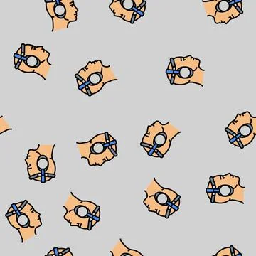 Biofeedback headset personalized health vector seamless pattern Stock Illustration