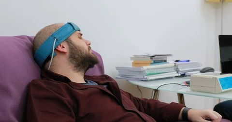 Biofeedback Theraphy Patient Being Tested Stock Footage 102241652