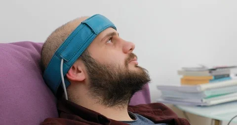 Biofeedback Theraphy Patient Being Tested Stock Footage 102242802