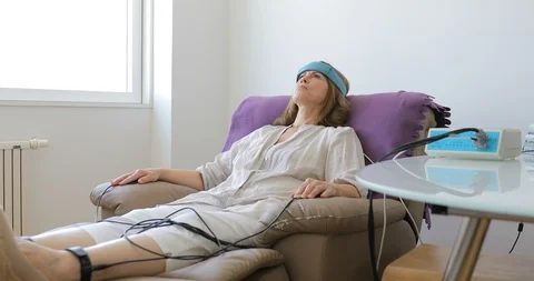 Biofeedback Theraphy Patient Being Tested Stock Footage 102317868
