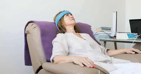 Biofeedback Theraphy Patient Being Tested Stock Footage 102321762
