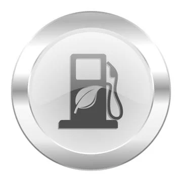 Biofuel chrome web icon isolated. Stock Illustration
