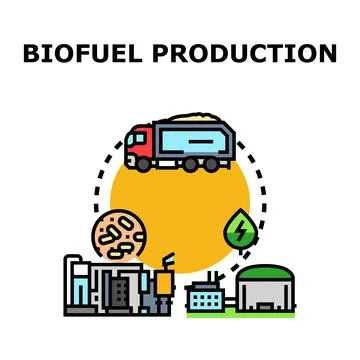 Biofuel production cycle infographic vector illustration Stock Illustration