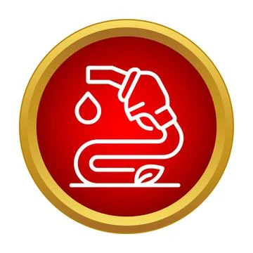 Biofuel pumping nozzle with falling drop and green leaf icon Stock Illustration