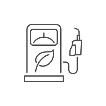 Biofuel station related vector linear icon Stock Illustration