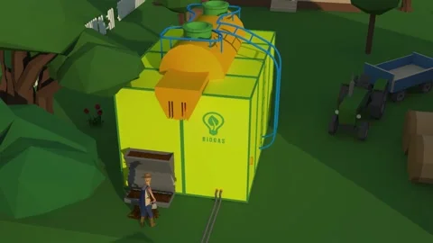 Biogas 3D Low Poly Animation 스톡 동영상 211809222