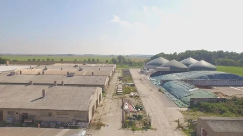 Biogas drone track right Video stock 89905537