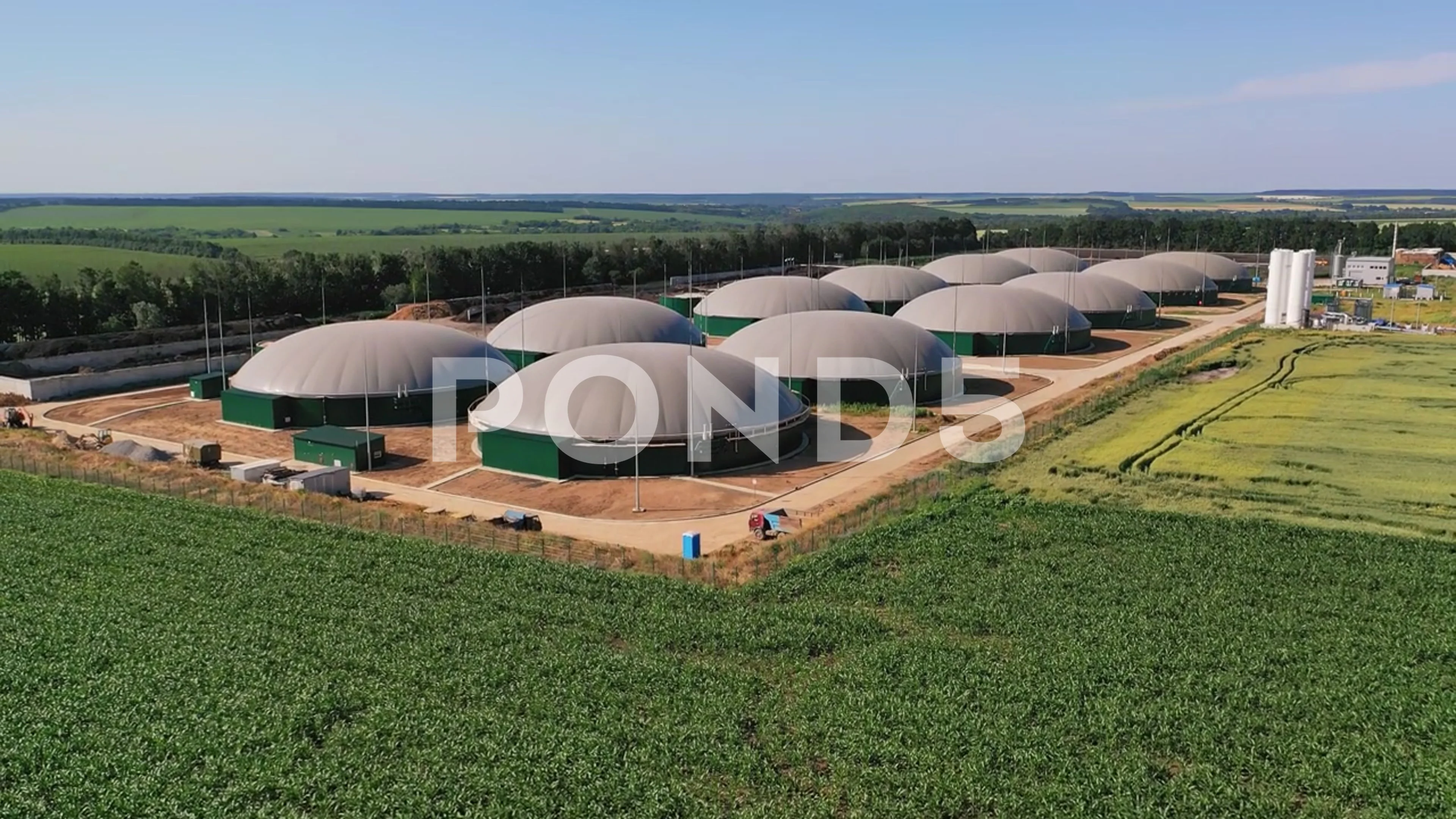 Biogas plant for producing renewable ene... | Stock Video | Pond5