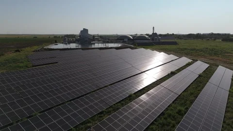 Biogas plant using renewable energy for biomethane production Stock Footage 312077596
