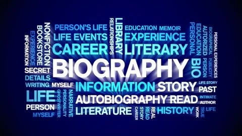 Biography animated word cloud,animation ... | Stock Video | Pond5